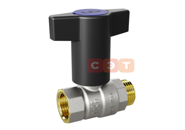 Кран Pride LD НВ 1/2" с пластиковой T-ручкой Pride полный проход бабочка